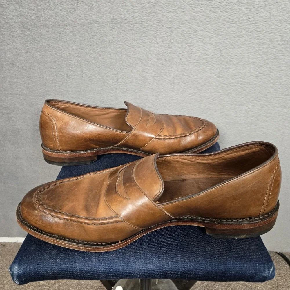 Allen Edmonds Randolph Penny Loafer Brown Leather Shoes Bench Welt Oxford Sz 10D